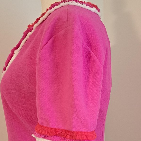 Trina Turk Short Sleeve Fringe NecklineTrim Mini Dress Size 2 NWT - Picture 5 of 9